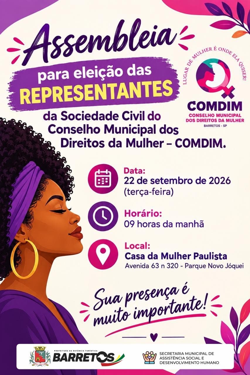 Eleição de representantes da sociedade para Conselho da Mulher